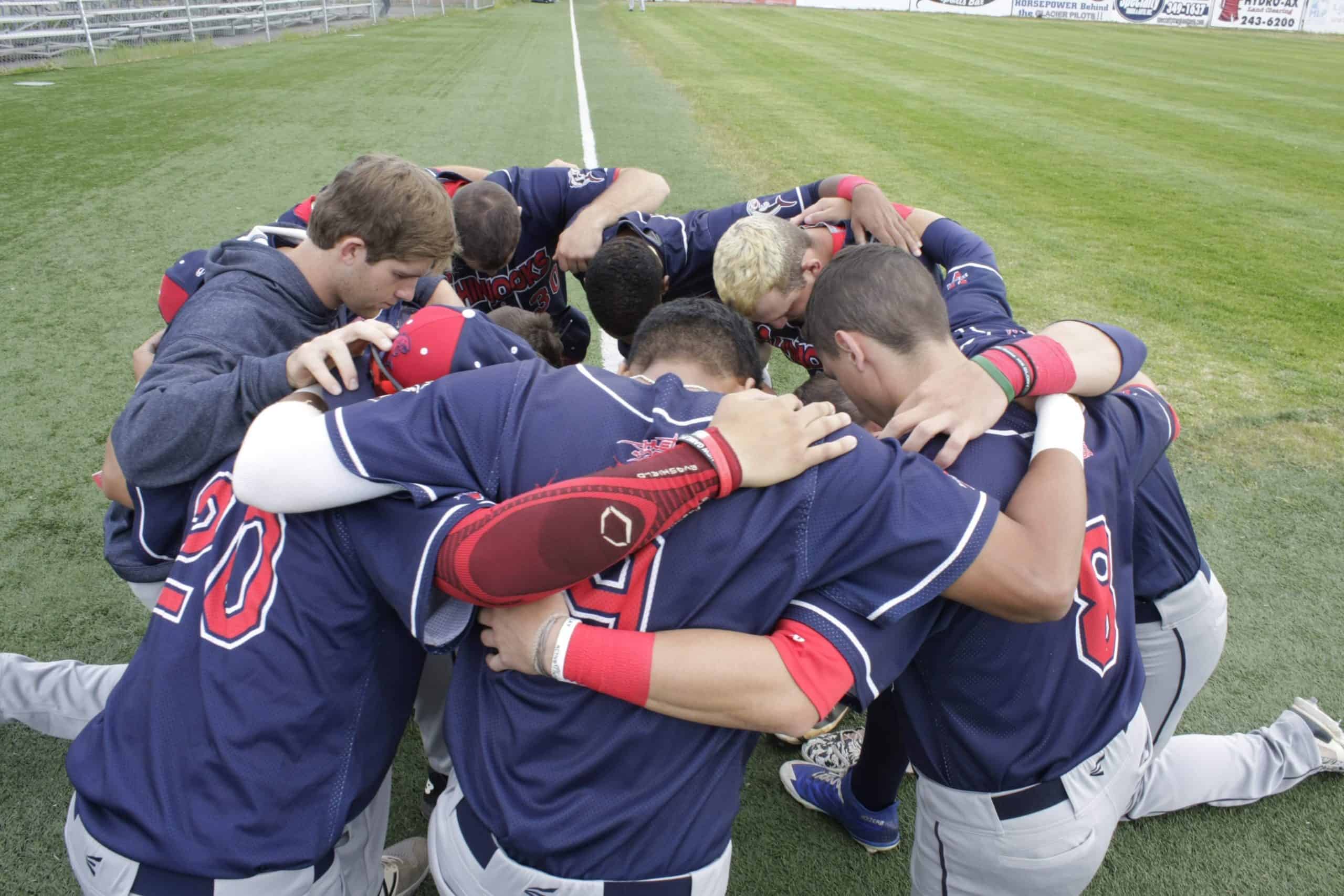 Baseball huddle