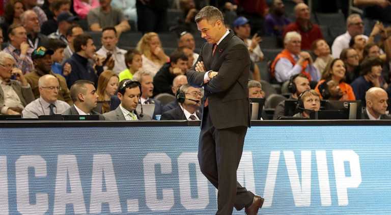 Coach Tony Bennett on the sidelines