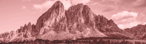 red tinted image of mountains