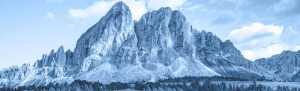 blue tinted picture of mountains