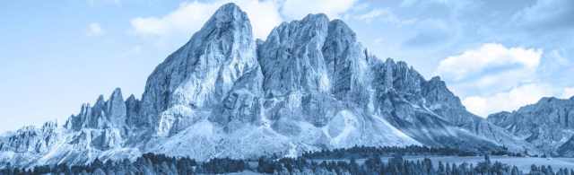 blue tinted picture of mountains