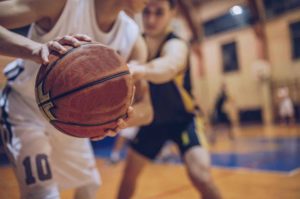 Athlete in triple threat position