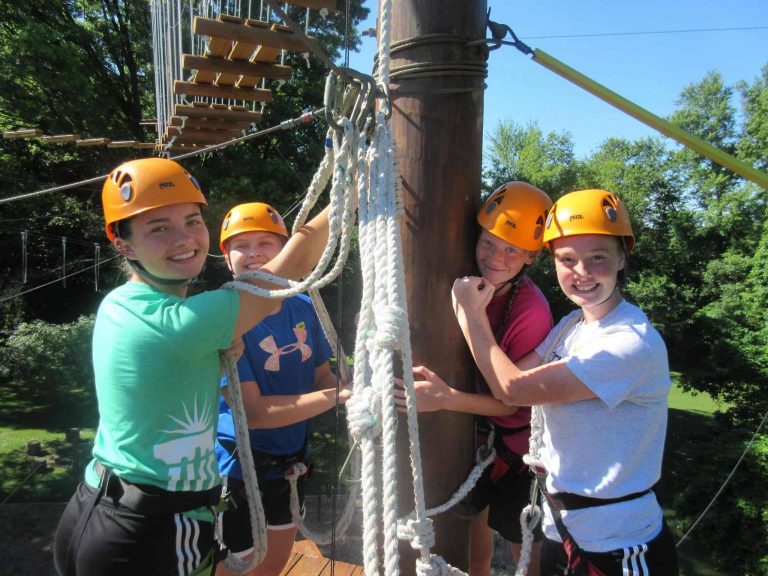 Team Building Group on a ropes course
