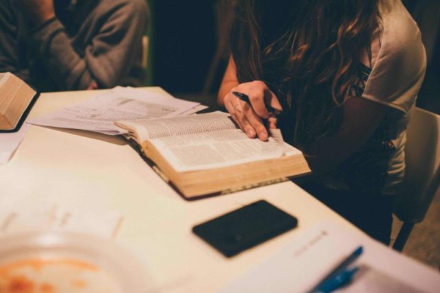 open bible being studied