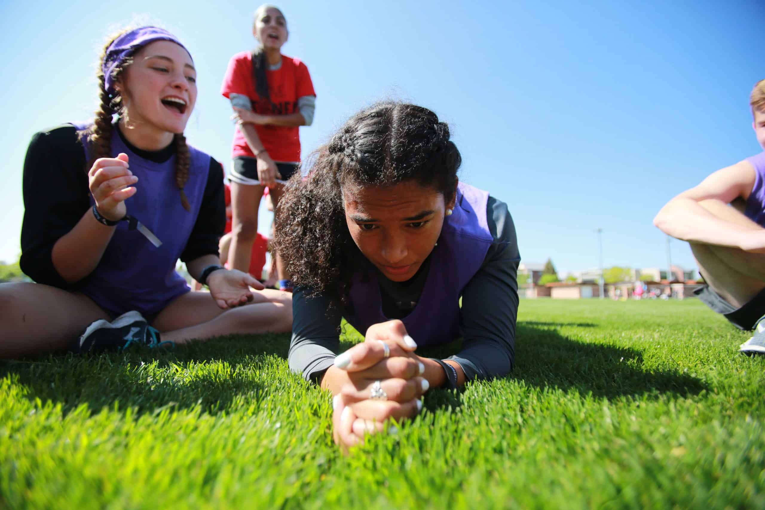 Youth and high school athletes at an AIA camp