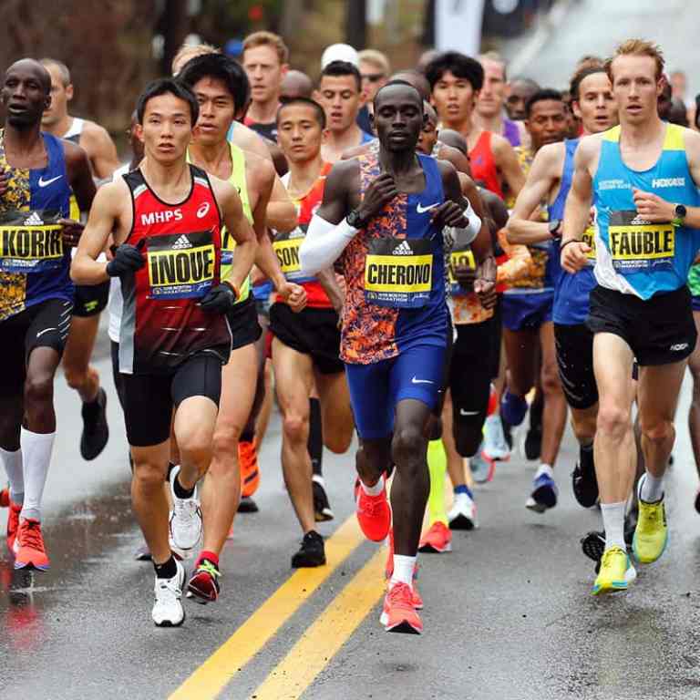 Male runners running