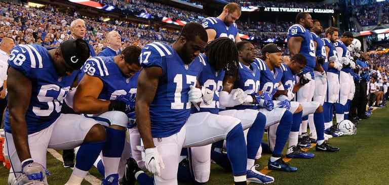 NFL players kneeling during the national anthem