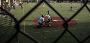 picture from behind home plate fencing