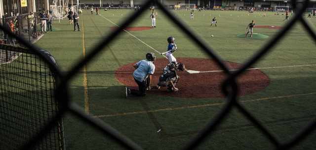 picture from behind home plate fencing