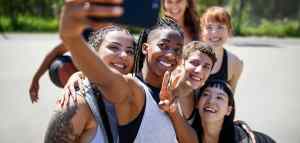 girls taking a selfie together