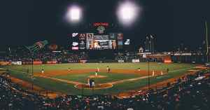 baseball field at night