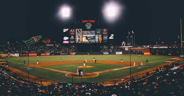 baseball field at night
