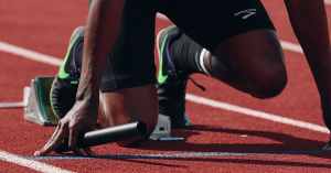 Runner at starting line