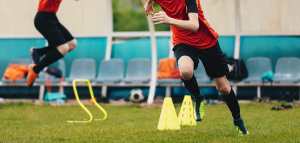 Soccer athletes doing athletic training
