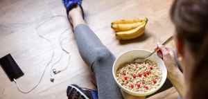 woman eating oatmeal
