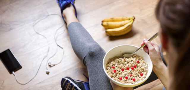 woman eating oatmeal