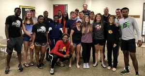 group of college students