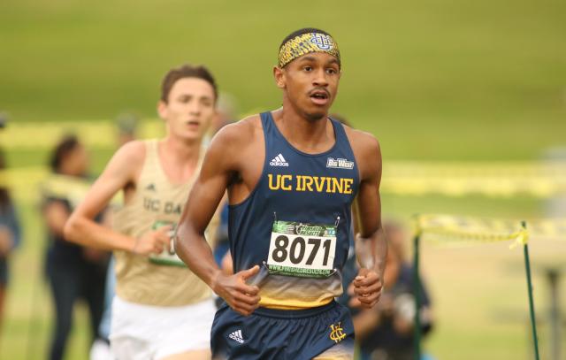 Jumpstart intern Jhamani Long participating in a track and field event