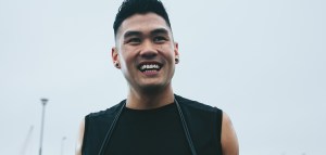 male athlete smiling