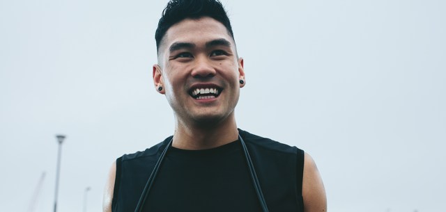 male athlete smiling