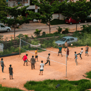 Sand volleyball game