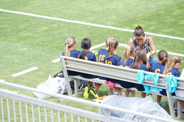 team of female youth athletes