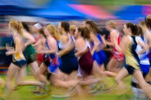 female athletes running