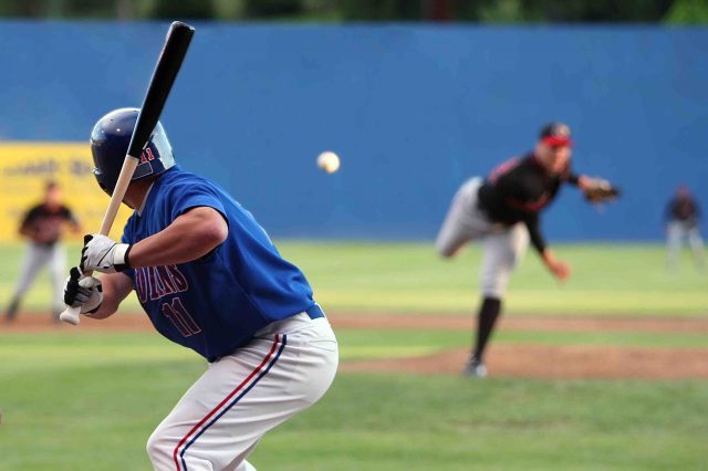 baseball player anticipating a pitch