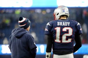 American football player Tom Brady with coach