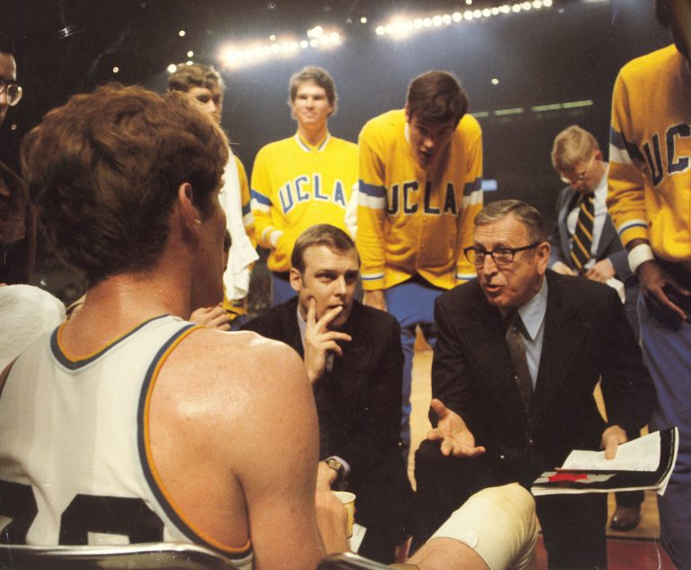 Coach John Wooden with athletes