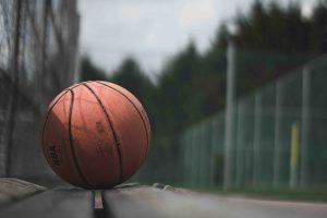 basketball on outside bench