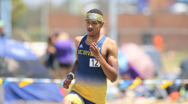 Jumpstart intern Jhamani Long participating in a track and field event