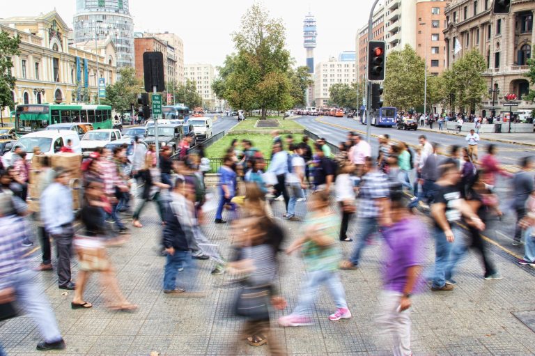 time lapse photo of a crowd of people