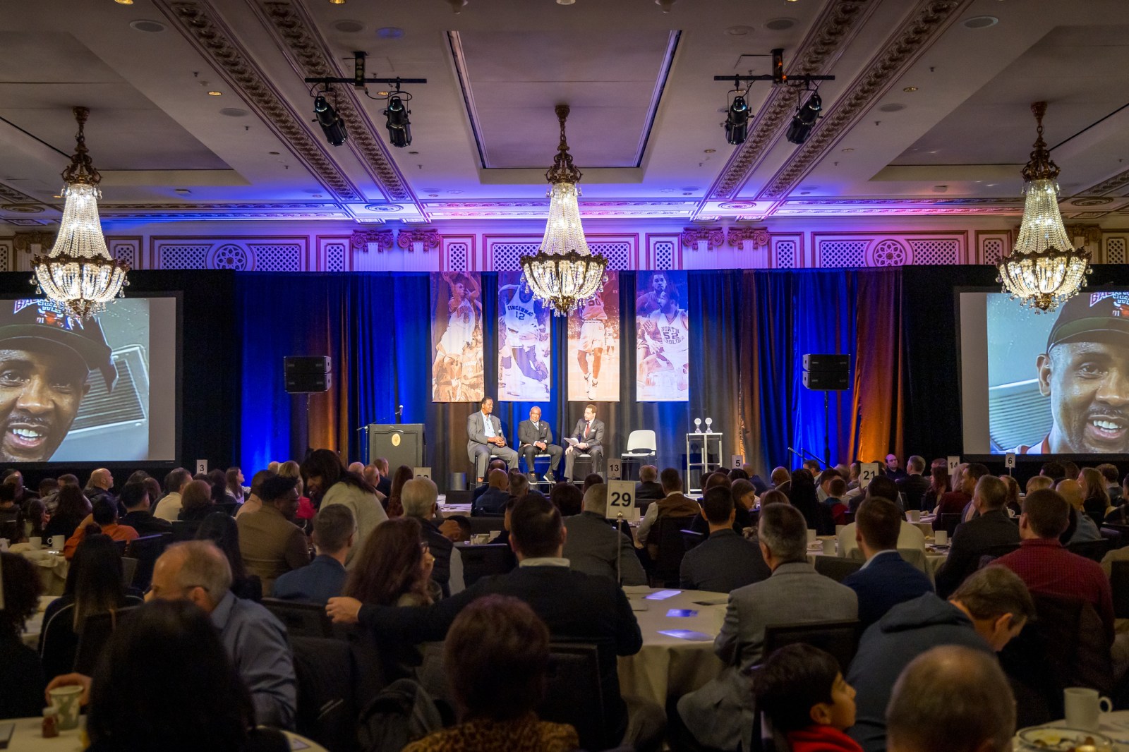 Guests at tables during the program at the 2025 All-Star Breakfast