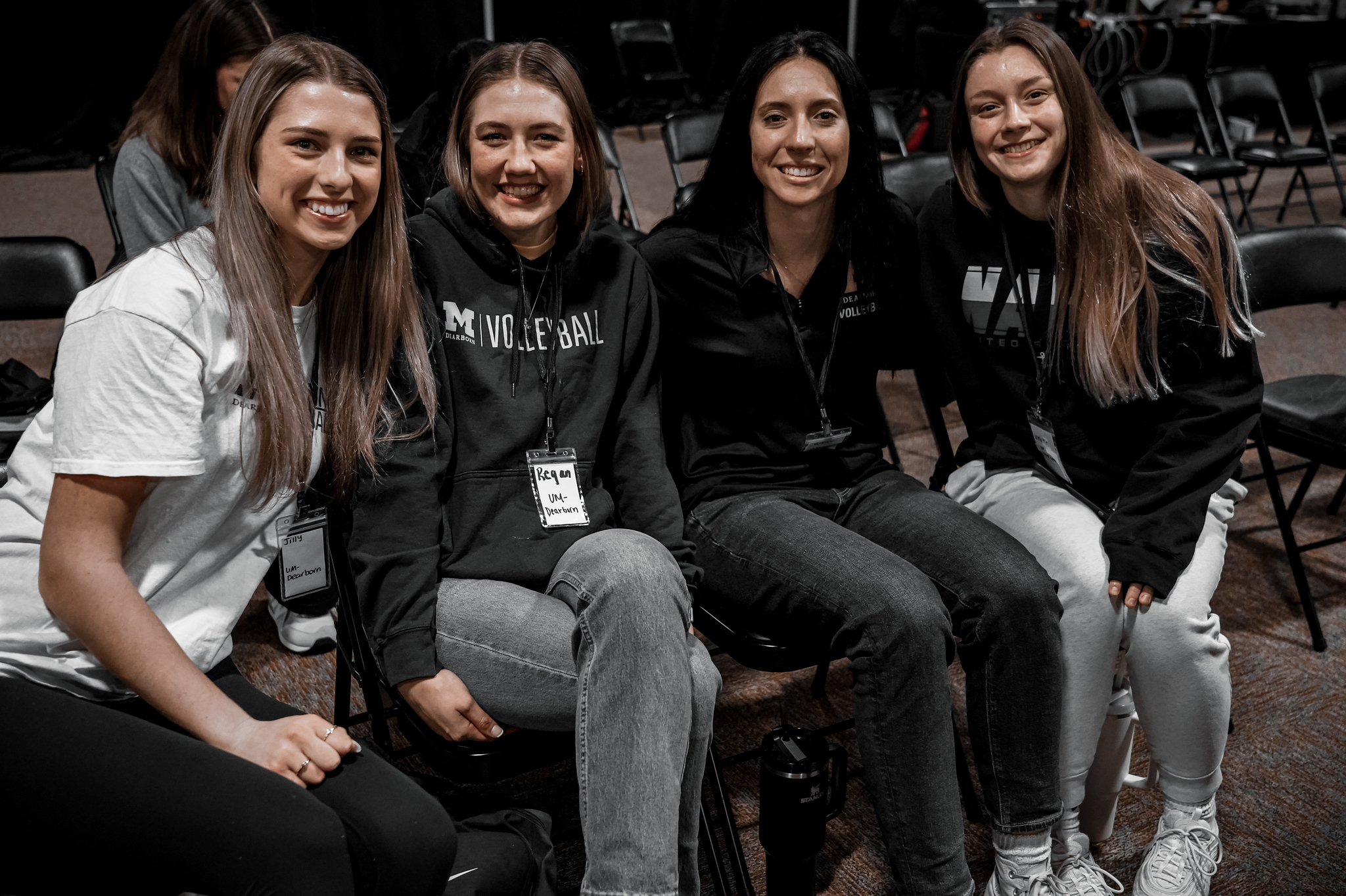 College athletes sitting together at an AIA winter retreat