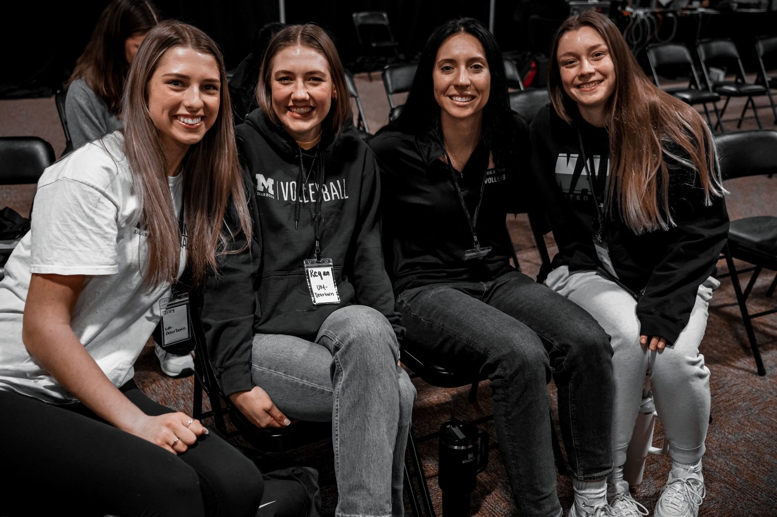 College athletes sitting together at an AIA winter retreat